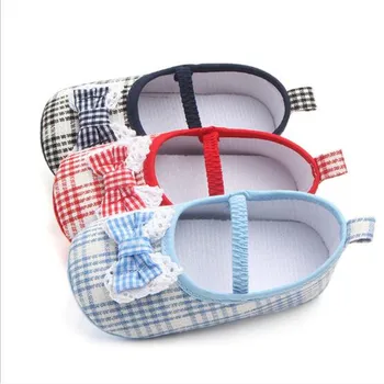 

Lovely Bowknot Baby Shoes Soft Soled First Walkers Girls Antislip Princess Shoes