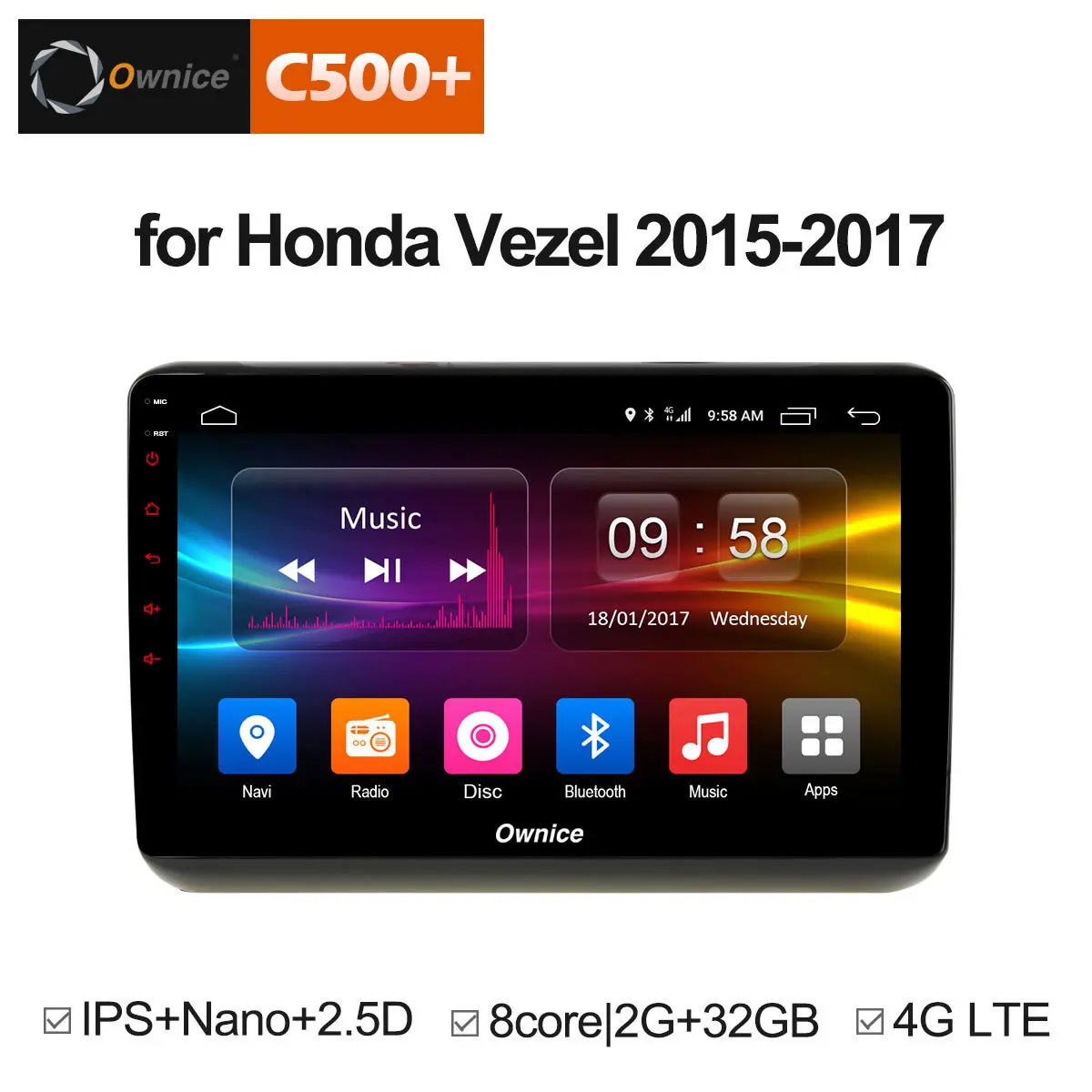 

Ownice C500+ G10 10.1" ips Octa 8 core Android 8.1 GPS Navigation For Honda Vezel 2015 ~ 2017 Multimedia support 4G SIM DAB+ 32G