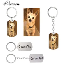 Custom DIY Dog Tag Photo Keychain Stainless Steel Personalized Engraved photograph Keychain For Love Dog People Dog Keepsake New dog people