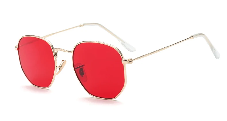 Peekaboo, маленькие квадратные солнцезащитные очки для мужчин, Золотая тонкая металлическая оправа, синие, зеленые, тонированные, красные солнцезащитные очки для женщин - Цвет линз: clear red