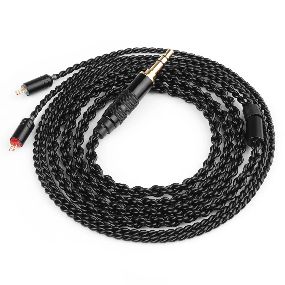 4 ядра 3 5 мм 2 MMCX кабель для Shure SE215 SE535 SE846 контактный ZS10 ZST ZAR ES4 ZS6 наушники с черным