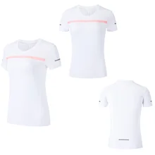 Фитнес Спортивные Рубашки женские с коротким рукавом тренировочные дышащие Йога Топы быстросохнущие тонкие для занятий спортом Бег женские спортивные футболки Блузка