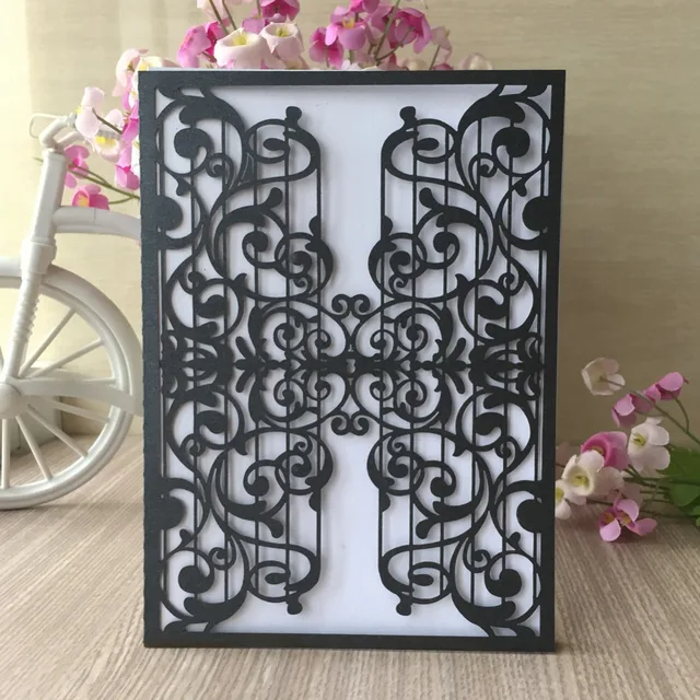 Us 47 85 13 Off 100pcs Music Theme Party Birthday Decoration Wedding Invitation Card Greeting Blesing Card Laser Cut Pearliscent Paper Card In Cards