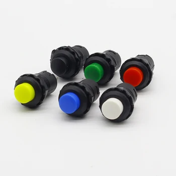 

5pcs Circular button switch with lock self-lock without lock self-reset button red, green, yellow, white, blue, black 12MM