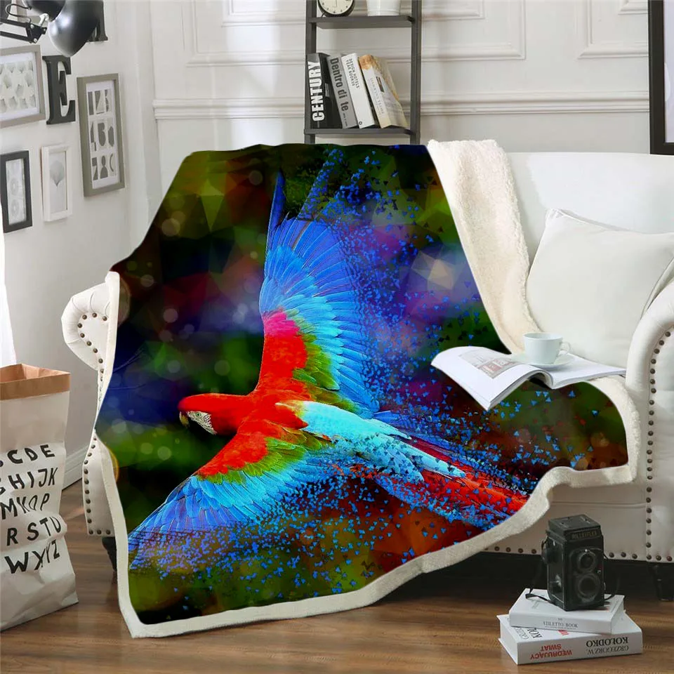 Plstar Космос разноцветный попугай brid одеяло 3d принт одеяло на искусственном меху на кровати дети девочка цветок домашний текстиль Сказочный Стиль-3