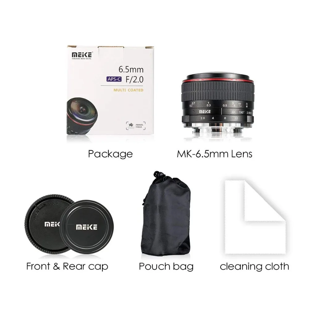 MEKE Meike 6,5 мм f/2,0 Ультра Широкий ручной фокус круговой объектив рыбий глаз для M43 Panasonic Olympus MFT беззеркальных камер+ Бесплатный подарок