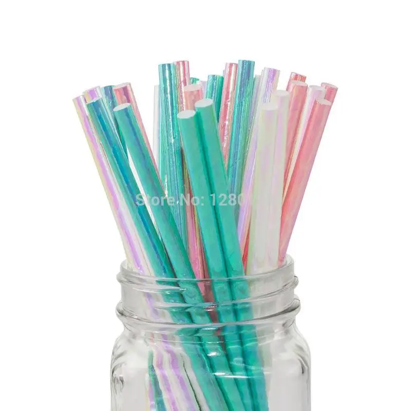 

Mint Pink Foil Party Straws Iridesecent Paper Straws Birthday Party Supplies Party Decor Bar Cart Wedding Supplies