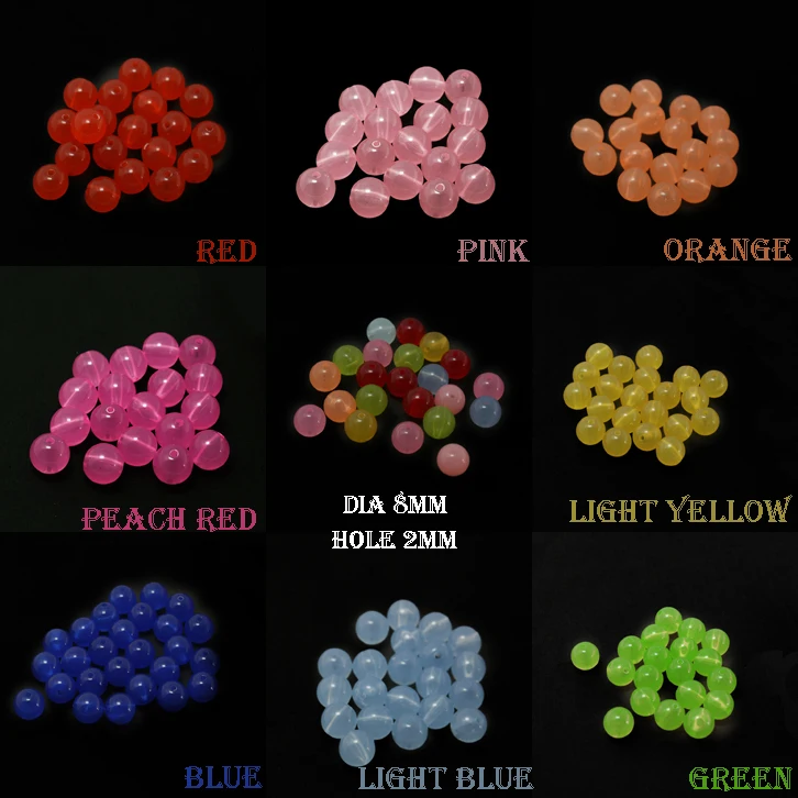 

100pcs Hot Fashion Acrylic Loose Spacer Beads DIY Round 8mm Beads for Jewelry Making & Handcraft Jelly Colors PS-BSD109