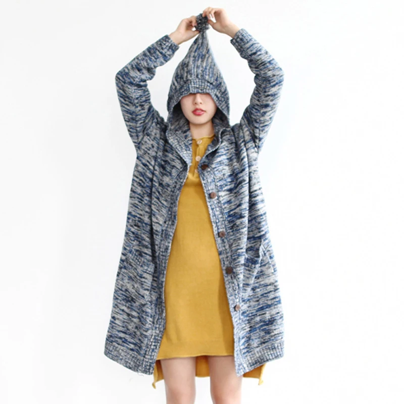 Autumn Winter Long Sleeves Thick Cashmere Cardigan Women