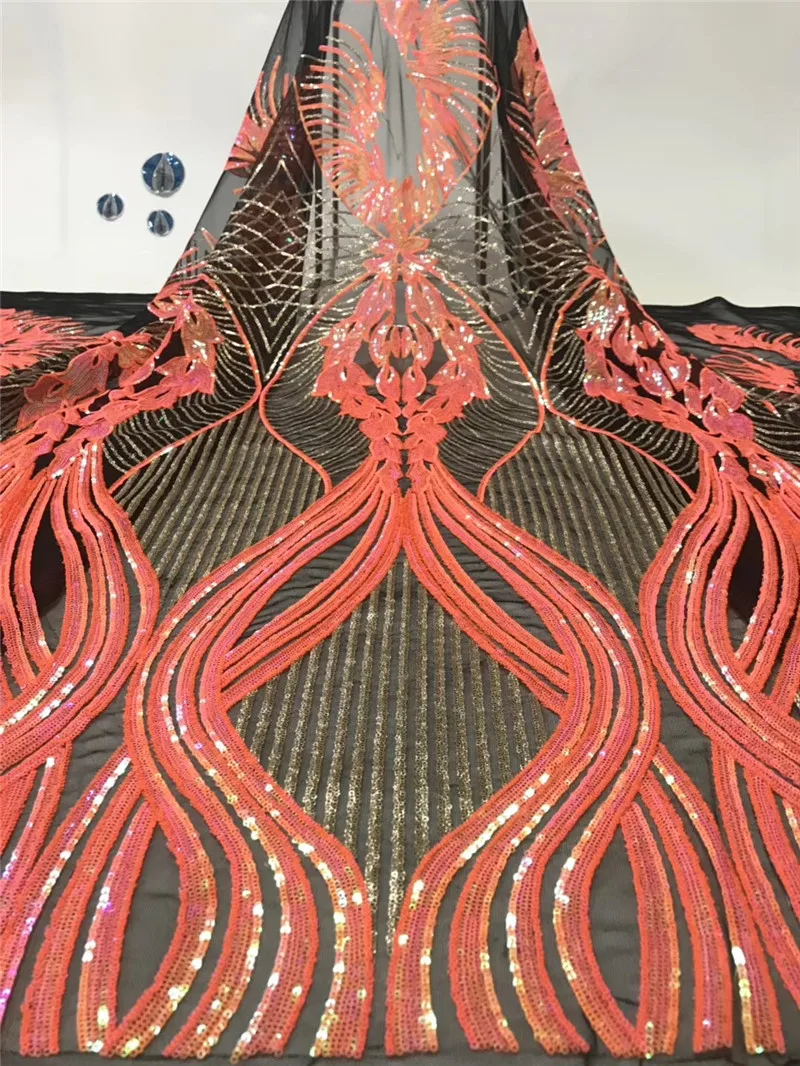 

best quality BZL-7.0303 Sequins African Tulle Lace Fabric African French Lace Fabric for fashion show dress