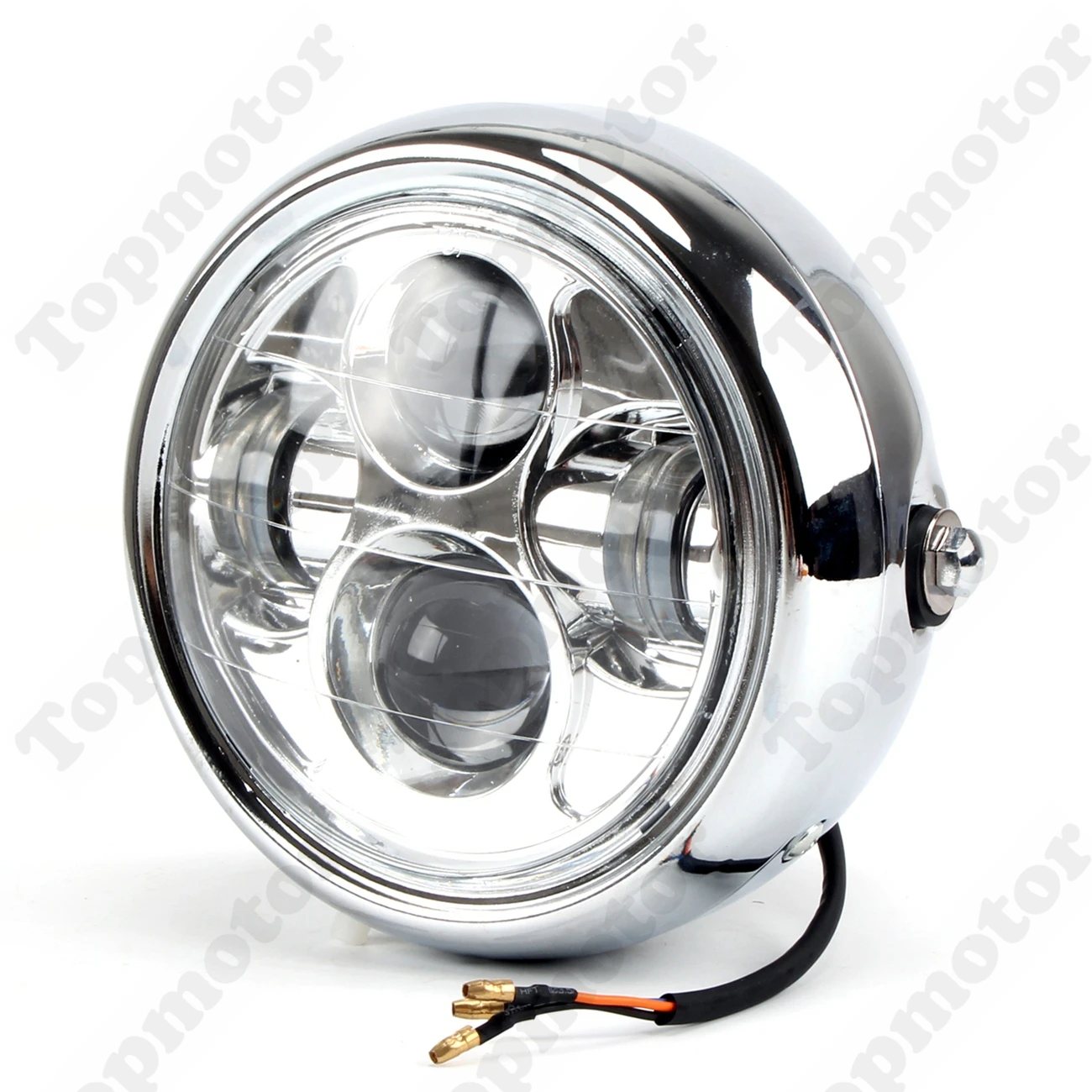 UNDEFINED Universal Chrome Led Headlight Motorcycle Bike Projector Daymaker LED 6.5 UNDEFINED Universal Chrome Led Headlight Motorcycle Bike Projector Daymaker LED 6.5