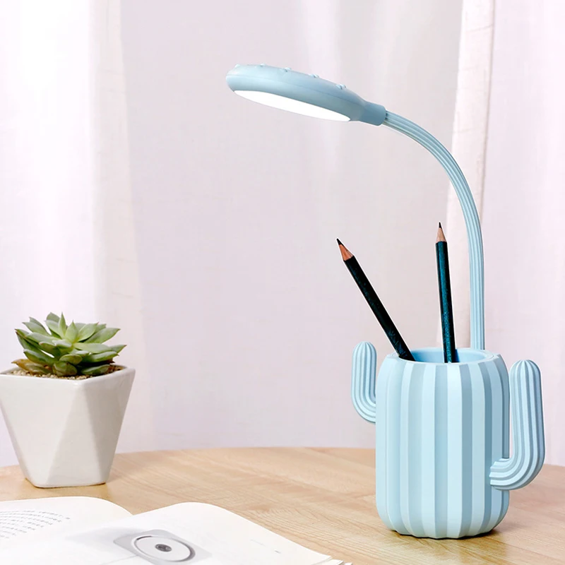 

QYJSD Cactus Cartoon Fashion Table Lamp Students Learn Eye Protection LED Night Light Touch Adjustable Three-Speed Brightness
