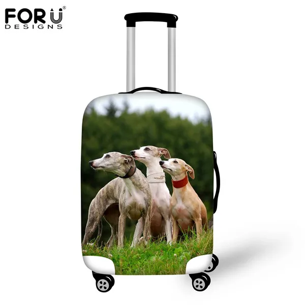 FORUDESIGNS 3D Greyhounds Elastic Trolley Travel Luggage Cover Stretch
