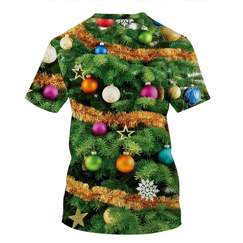 Счастливого Рождества футболка звенящий колокольчик счастливой елки пара Топы Женская футболка Летняя с коротким рукавом Повседневная Женская Праздничная Мужская футболка с длинными рукавами