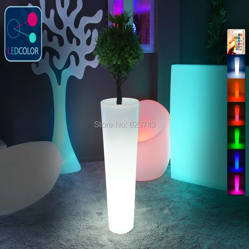 

24 Keys Remote control Flower Power Color changing LED Plant Pot,Vase Lumineux of LED Multicolore,illuminated flower pots light