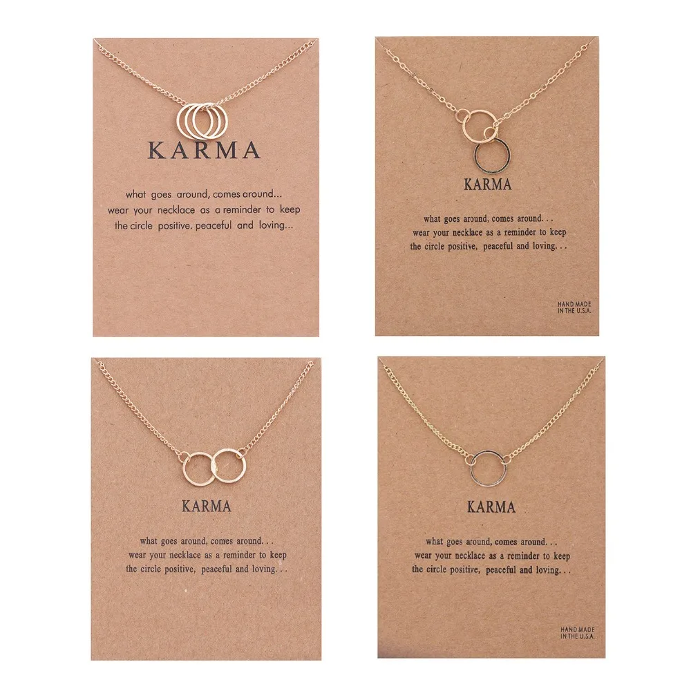 

Korean Simple Circle Pendant Necklaces Gold Silver Color One Two Three Round Circle Necklace For Women Jewelry Gifts