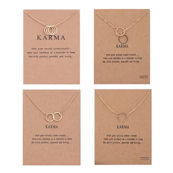 

Korean Simple Circle Pendant Necklaces Gold Silver Color One Two Three Round Circle Necklace For Women Jewelry Gifts