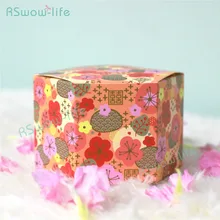 6 шт шестигранной Бумага Творческий Коробка Конфет пользовательские мини горячего тиснения сливы высокого класса ювелирные изделия коробок для Одежда для свадьбы, дня рождения