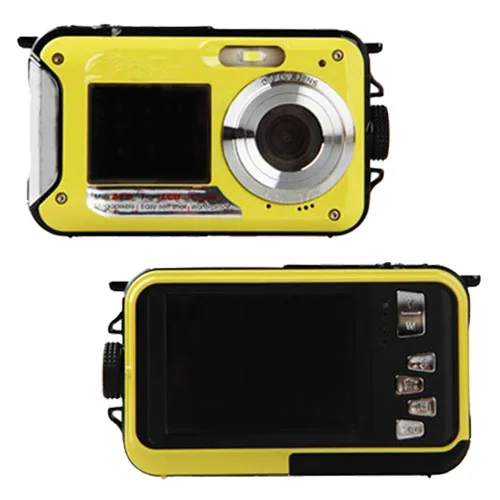 

24MP TWO SCREEN UNDERWATER DIGITAL VIDEO CAMERA HD 1080P 10M WATERPROOF YELLOW