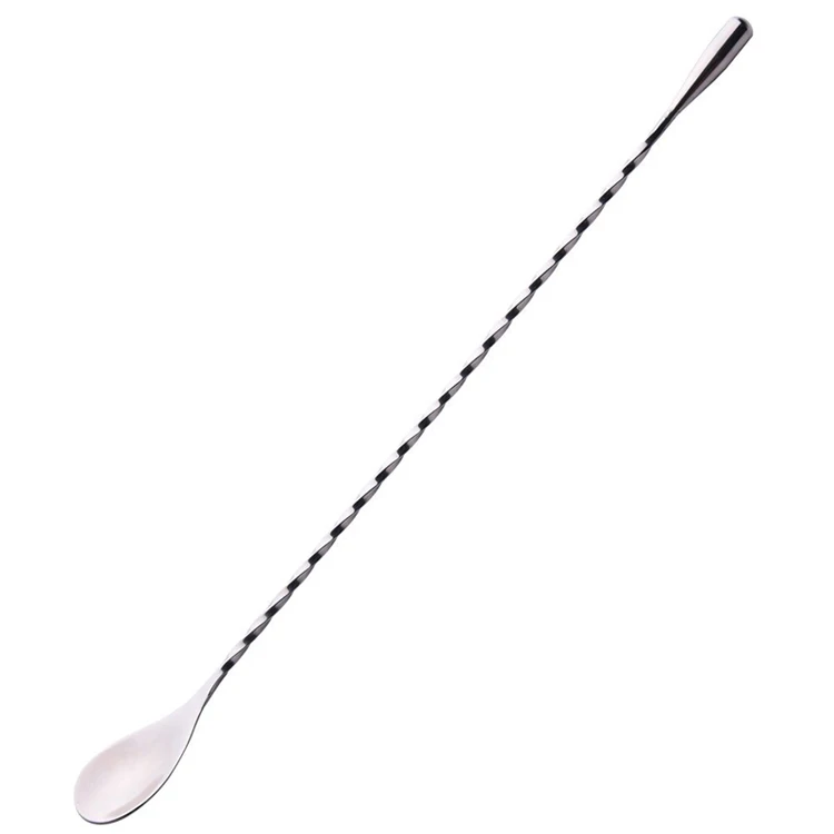 1Pcs Stainless Steel Mixing Spoon Long Handled Drink Mixer Spiral Pattern Bar Cocktail Shaker Spoon Bartender  Tools (1)