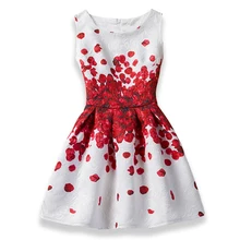 Летнее платье для девочек, платья принцессы с цветочным принтом и бабочками для девочек, элегантное дизайнерское вечернее платье для детей, vestido