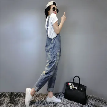 

2019 New Fashion Denim Jumpsuits Women Vaqueros Romper Long Pants Jeans Demin Skinny Overalls Suspender Female Catsuit YH122