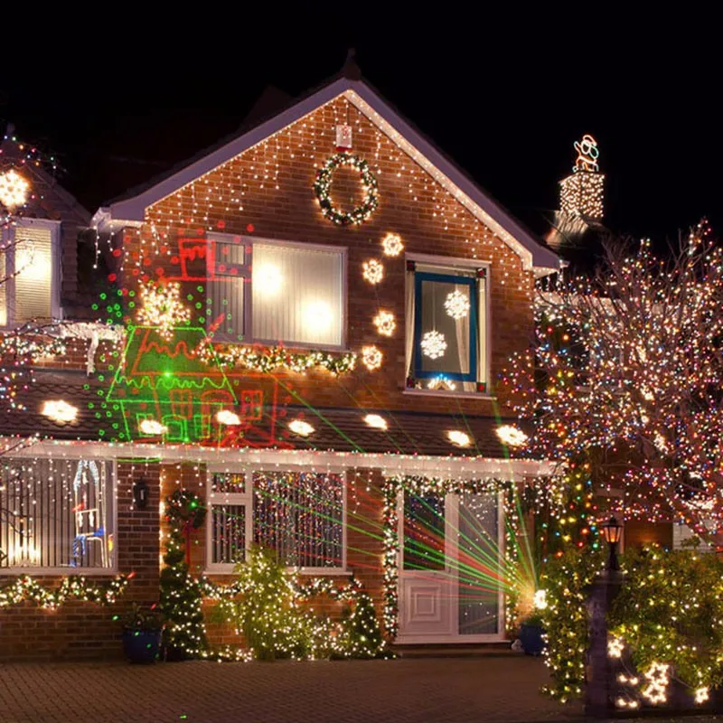 outdoor lights laser projector christmas decorations for a holiday motion snowflake double color 8 pattern waterproof with timer in stage lighting effect - Christmas Decoration Projector outdoor lights laser projector christmas decorations for a holiday motion snowflake double color 8 pattern waterproof with timer in stage lighting effect - Christmas Decoration Projector