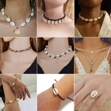 Yiustar, Пляжная оболочка, колье, ювелирное изделие, богемная оболочка, подвеска, ожерелье, для девочек, морская раковина, шарм, колье, ожерелье, слой, богемное колье