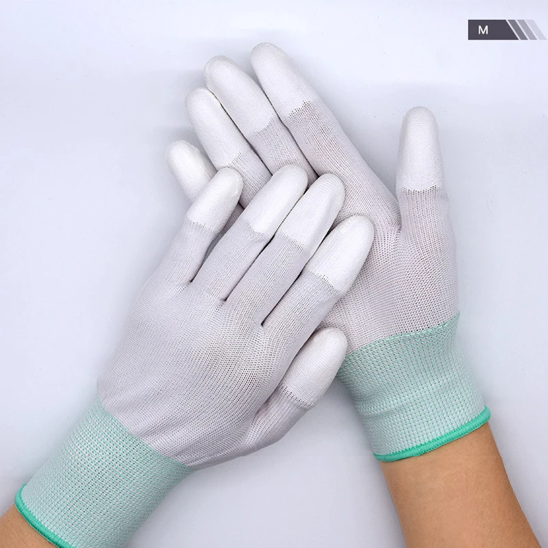 

5Pair/Bag Non-slip Insulation PU Coating Finger Protective Wear-resistant Working Anti static Gloves Polyurethane