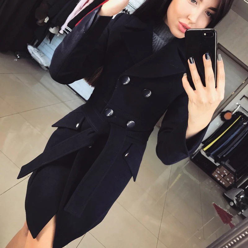 2017 Mujeres de Invierno Abrigos Mujer Abrigo Largo de Lana Caliente Delgado Negro Blanco Femininos Chaqueta de Doble Botonadura Abrigo Con Capucha|autumn coat|hooded coatcoat female - AliExpress