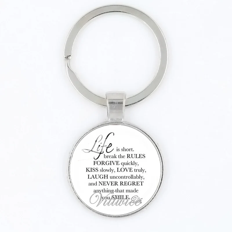 

VILLWICE Christian Keychain Glass Pendant Bible Verse Key Chains Spiritual Quote Key Ring Scripture Faith Jewelry Women Men Gift