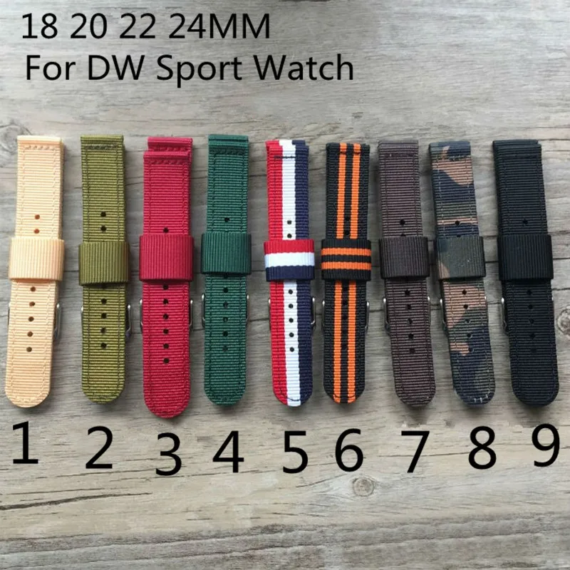 

Special offer 18 20 22 24MM Nylon canvas Strap, Nato Strap Waterproof Watchbands 9 color available,For DW And Sport Wtatc