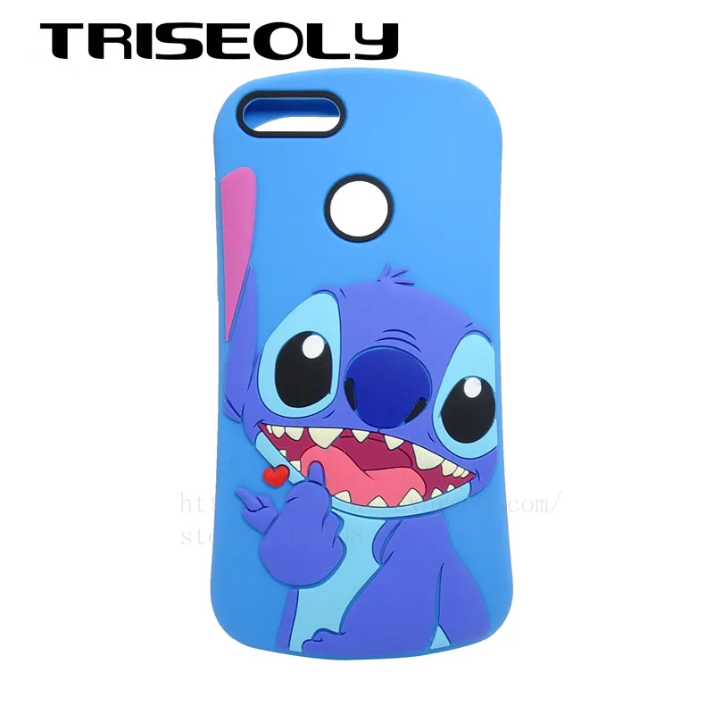 TRISEOLY для Funda huawei P Smart Case 3D мультфильм Синий Стич силиконовый чехол телефона Coque 2018