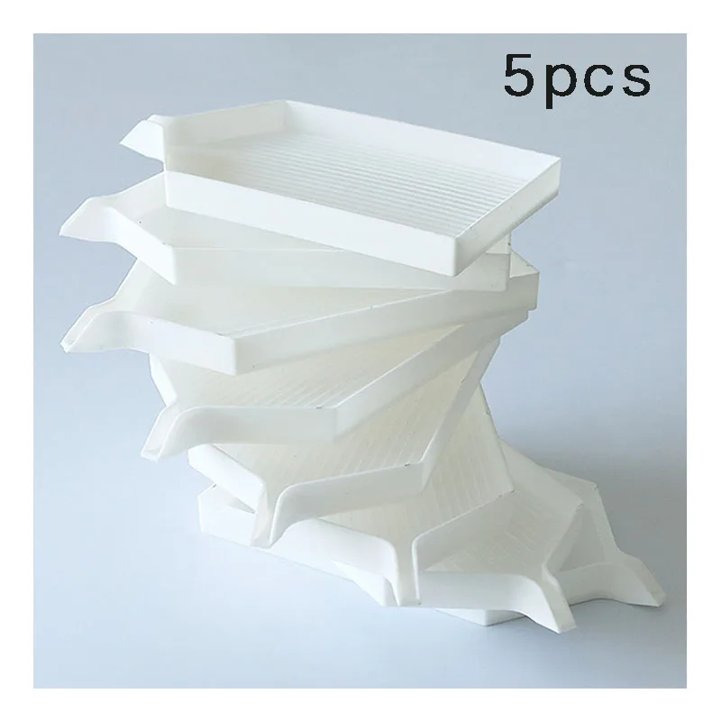 

5pcs White DIY Tool Rhinestone Diamond Box Flower Round / Triangular Plastic Tray / Plate For Nail Art DIY Decoration