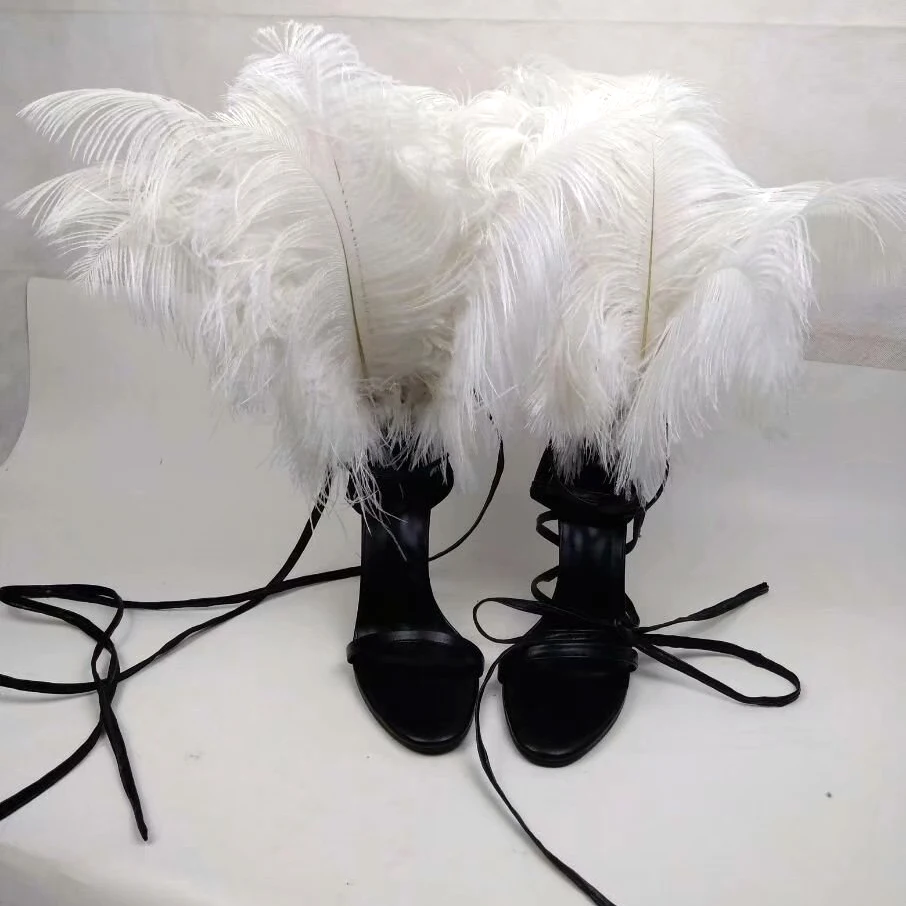 ostrich feather heels