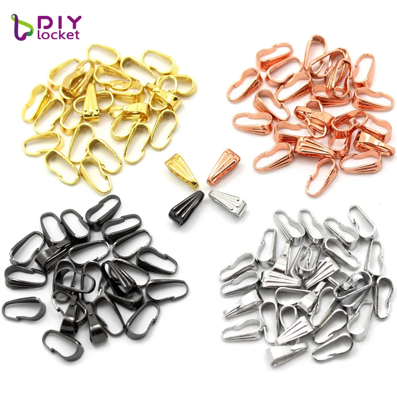

diylocket 200pcs Melon Seeds Buckles Pinch Bail Clasps 9mm Copper Connerctors Finding for DIY Pendant Jewelry Making Accessories
