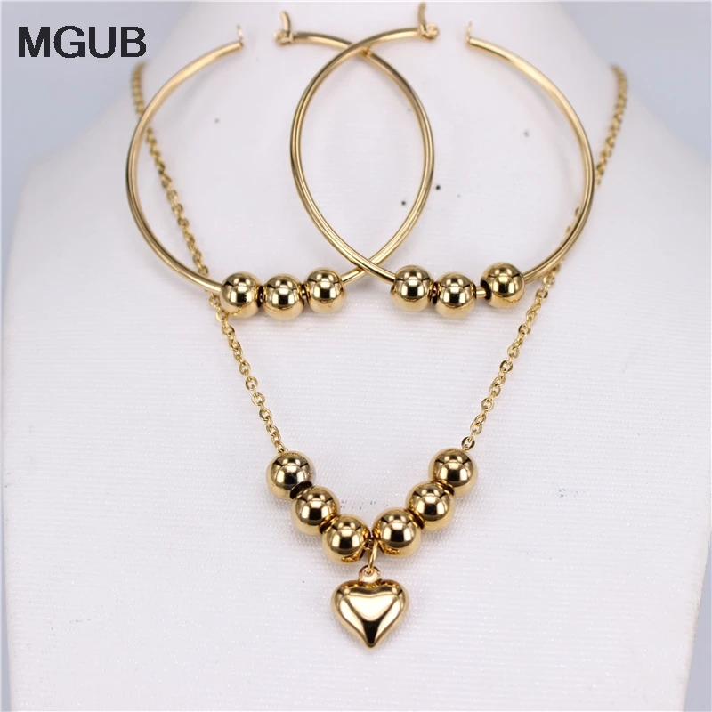 MGUB New stainless steel beads (earrings necklace) manual suit 4 options Earrings free choice 30mm-70mm Free shipping