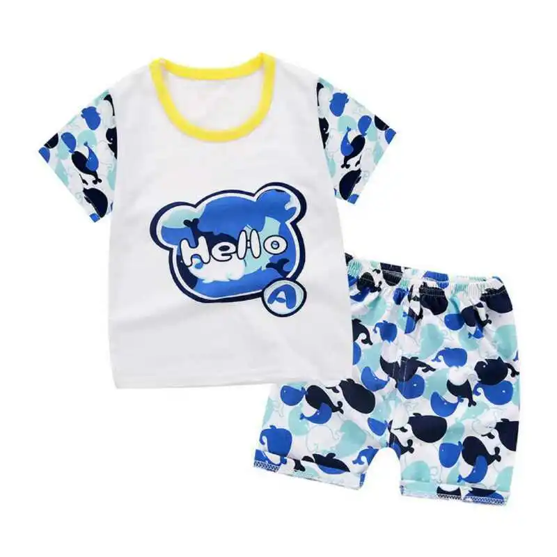 Новинка года; одежда для маленьких мальчиков и девочек костюм качественная детская футболка из хлопка летние комплекты одежды для детей с героями мультфильмов; футболка