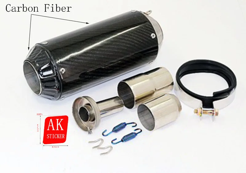 Universal 51mm Motorcycle Exhaust pipe Carbon Fibre Muffler For Kawasaki ZX6R ZX10R ZZR400 Z750 Z800 ER6N ER6R FZ8 GY6 Z1000 Universal 51mm Motorcycle Exhaust pipe Carbon Fibre Muffler For Kawasaki ZX6R ZX10R ZZR400 Z750 Z800 ER6N ER6R FZ8 GY6 Z1000