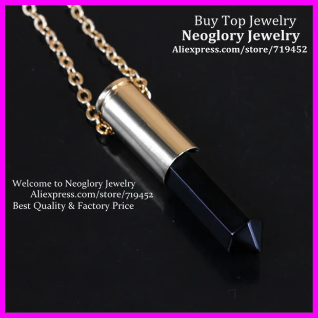 

10pcs Nature Hexagon Black Stone Gems Point Bullet Pendant metal Color Casing Necklace Drusy Quartz Druzy Pendant Necklace