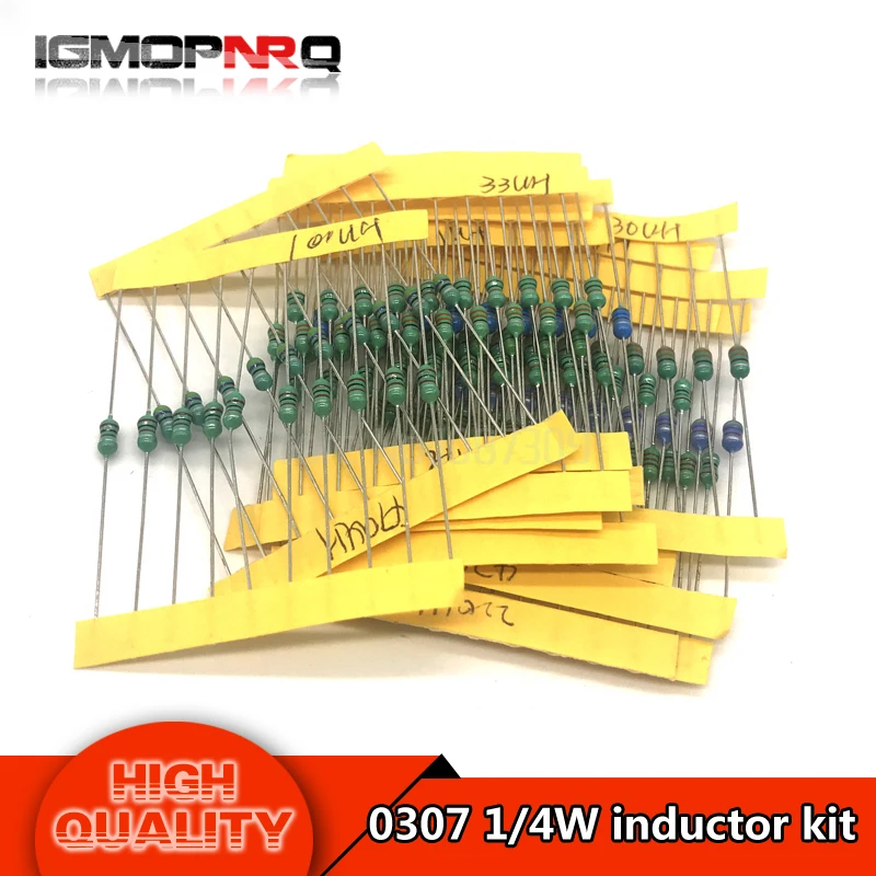 

12values*10pcs 120pcs 0307 1/4W 0.25W inductor 1uH-1MH component sample kit 1UH 10UH 22UH 33UH 47UH 100UH 150UH 220UH 330UH ETC.