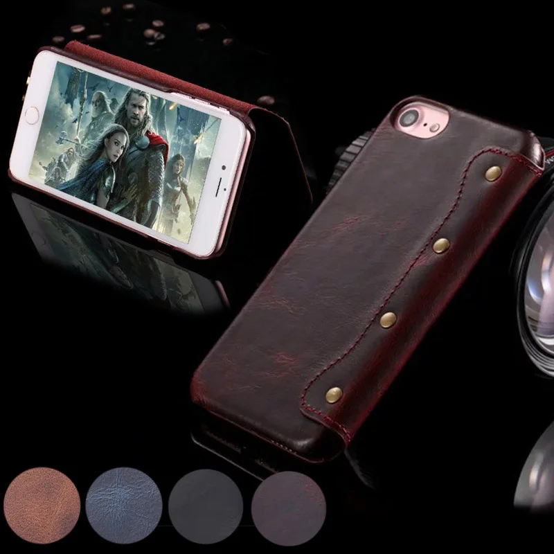 

Retro Genuine Leather Wallet Case for iphone 7 plus 6 6S Plus 4.7/5.5 Business Luxury Ultra Slim Flip Cover Phone Handmade Bags