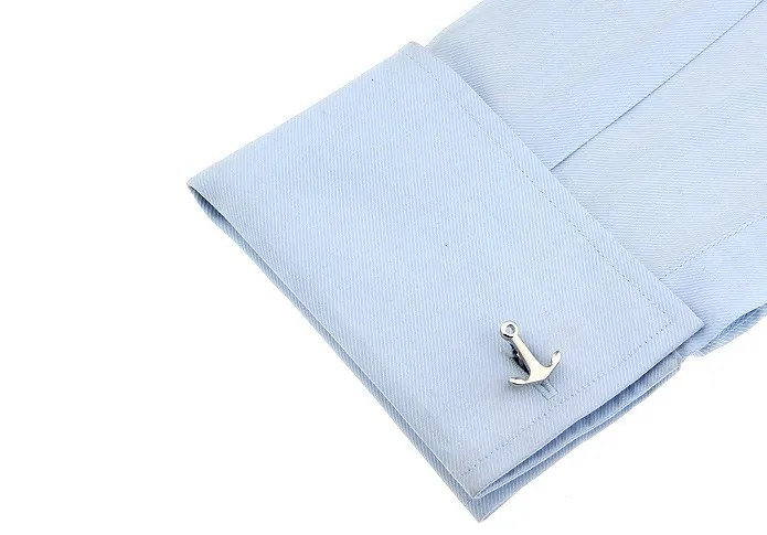 Promotion!!  Fashion Cufflinks silver color fashion anchor design copper material free shipping