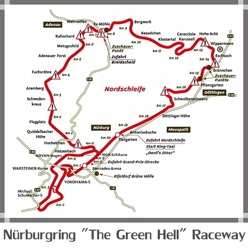 Брелок для ключей от автомобиля Nurburgring Raceway Green Hell, украшение на ключи с цепочкой, украшение на заказ, Brelok