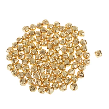 

100Pcs Gold Xmas Jingle Bells Pendant Charms for Earing Bracelet DIY Home Decoration12mm A
