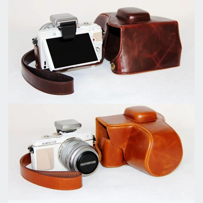 

PU leather case camera bag cover For Olympus E-PL3 EPL3 pl3 EPM1 E-PM1 with shouler Strap
