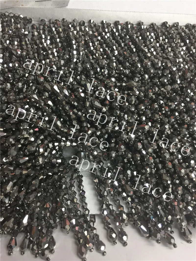 cheap yy102# 10yards bag dark grey steel color 5cm width ribbon fringe tassel for curtain garment decorative home dress decoration