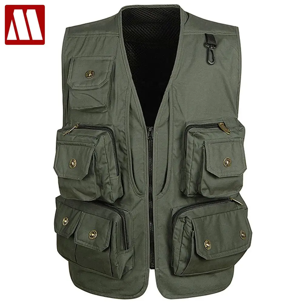 

New Arrival! Multifunctional Camera Vest Men Summer Men's Clothes Travels Vests With Multiple Pockets Sleeveless Jacket M-XXXL