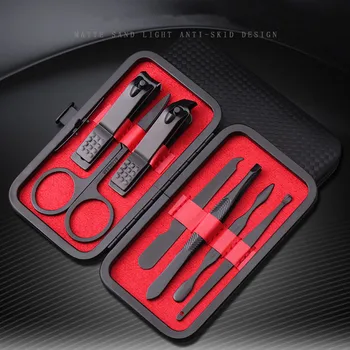 

7Pcs/set Portable Nail Art Manicure Set Nail Care Tools Nail Clipper Kit File Scissor Tweezers Nail Supplies for Professionals