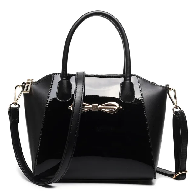 Miss Lulu Women Designer Celebrity Plain Black Handbag Patent Miss Lulu Women Designer Celebrity Plain Black Handbag Patent Leather Messenger Cross Body Shoulder Satchel Bag
